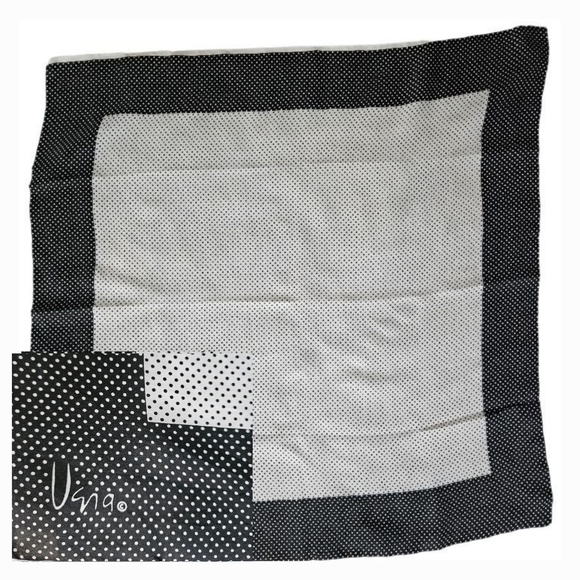 VTG VERA NEUMANN Silk Blend Navy Blue White Polka Dot Scarf | SZ 21" sq - Picture 1 of 7